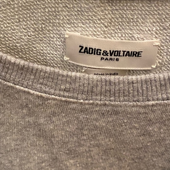 Zadig & Voltaire Kansas Foil Sweatshirt in Gray with green - Picture 3 of 4
